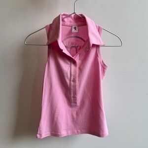 bikkembergs pink sleeveless polo top